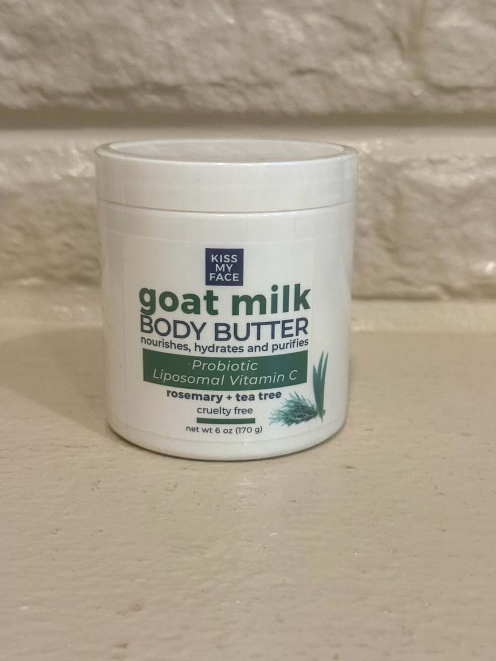Kiss My Face Goat Milk Body Butter Probiotic Liposomal Vitamin C Rosemary 6oz